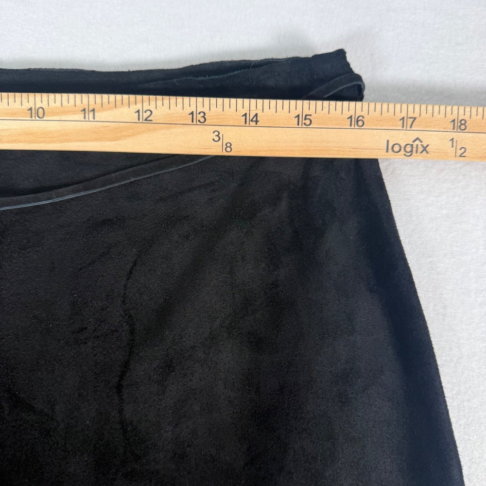 Zebra Leather Canada Black Suede Leather Fringe Skirt Womens 10 Western Vintage - Picture 4 of 7